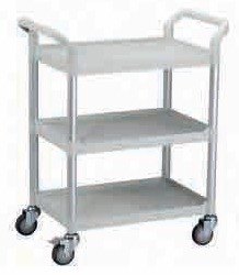 Chariot de soins 3 plateaux avec poignées KWF